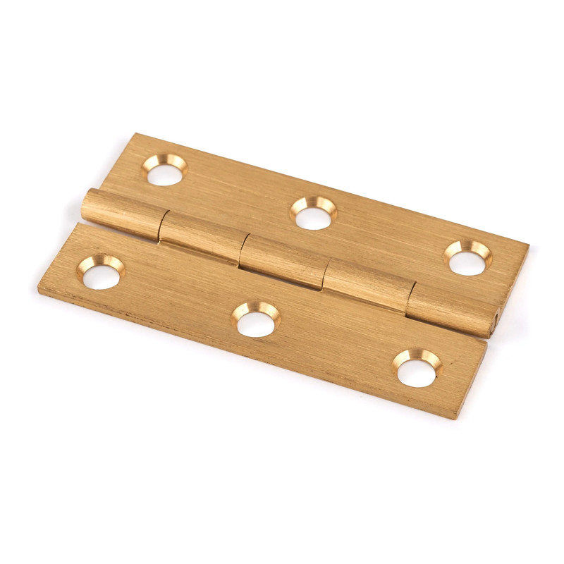 Broad Cabinet Hinge with Screw - Solid Brass - Pair - Size:1-5/16" x 2-1/2"